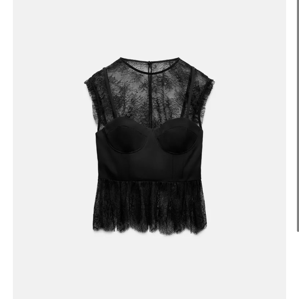 Zara black lace Top